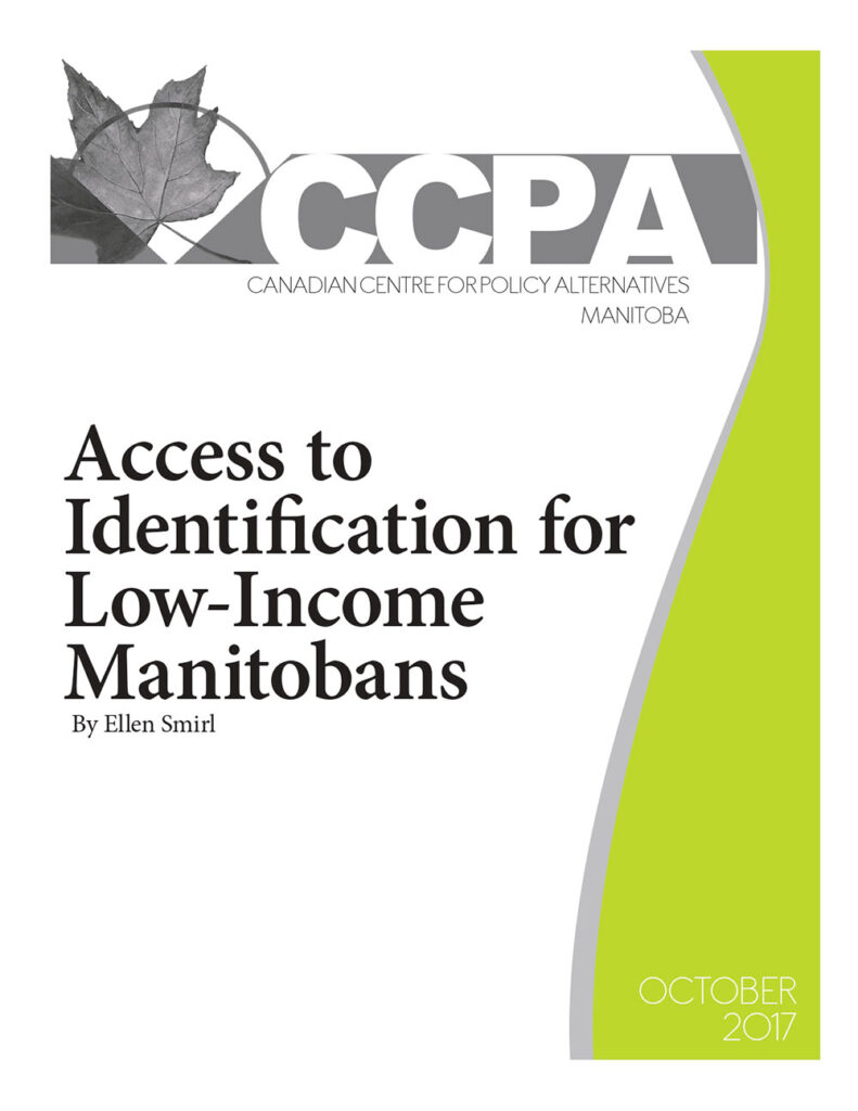 Access to Identification for Low-Income Manitobans