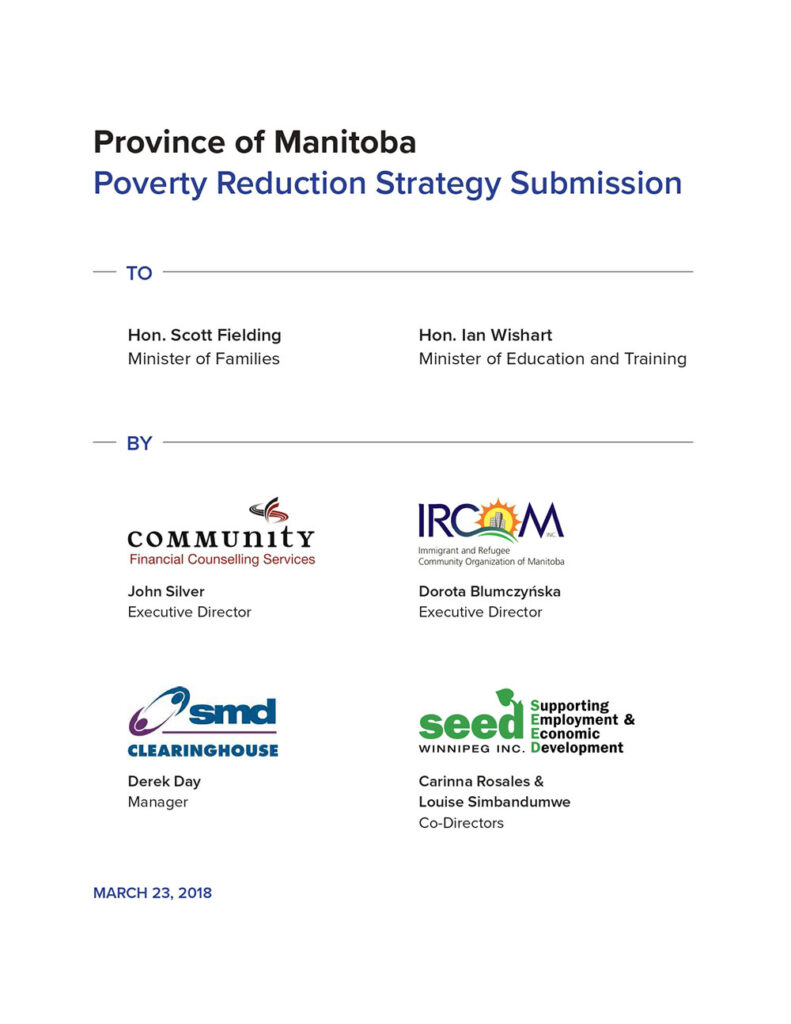 Province of Manitoba Poverty Reduction Strategy Submission